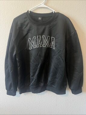 SHEIN Black MAMA Graphic Sweatshirt